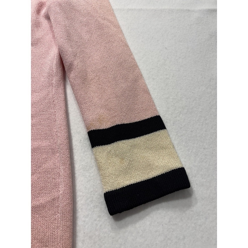 St. John Sweater Womens 6 Pink Collared Button Front Long Knit Cardigan - Picture 11 of 13